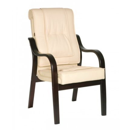 Кресло посетителя Донателло натуральная кожа с компаньоном / бежевая