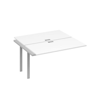 Секция (2х140) стола рабочей станции опоры UNO белый премиум / металлокаркас серый