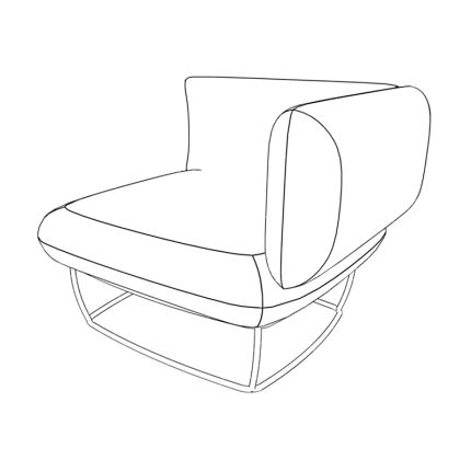 Кресло подлокотник левый ткань рогожка / kiton10