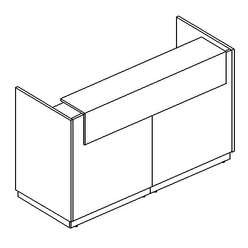 Стойка ресепшен прямая белый премиум / белый премиум / серый