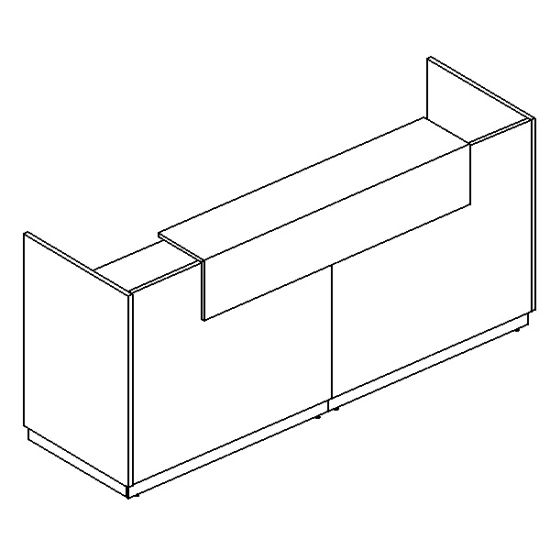 Стойка ресепшен прямая белый премиум / антрацит премиум / дуб шамони