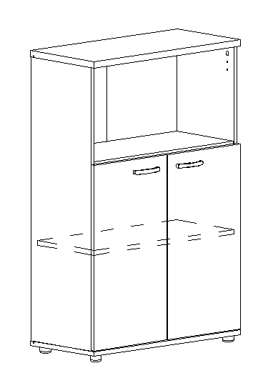 Шкаф средний полузакрытый белый премиум