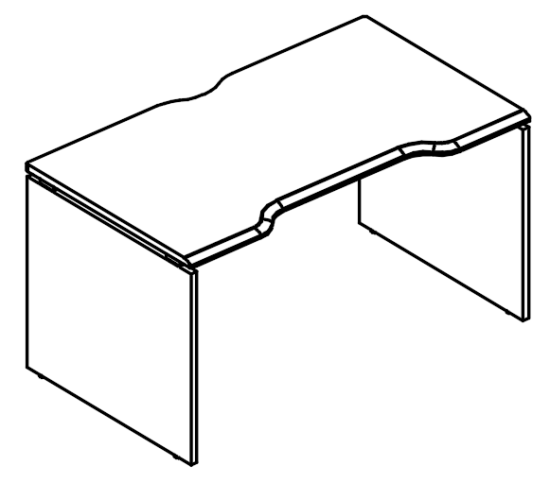 Стол эргономичный Симметрия на каркасе ДСП (1 скос)  мокко премиум / мокко премиум