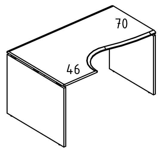 Стол эргономичный ДСП (2 скоса) левый  мокко премиум / мокко премиум