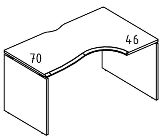 Стол эргономичный Классика на каркасе ДСП (1 скос) правый  мокко премиум / мокко премиум