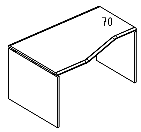 Стол эргономичный Техно на каркасе ДСП (2 скоса) левый вяз либерти / мокко премиум