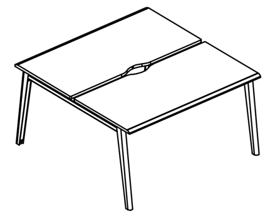Рабочая станция  (2х120)  каркас МТ 1 скос вяз либерти / белый, вставка белая